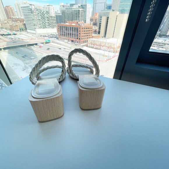 Dolce Vita Zabina Braided Strap Easter Clock Heel Sandal in Cream White Size 9 - Picture 5 of 6